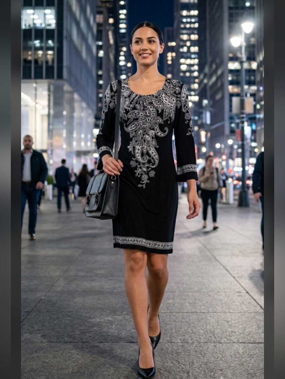 NWT London Times Long Sleeve Sheath Dress 8 City Professional #drs17
